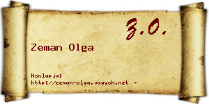Zeman Olga névjegykártya